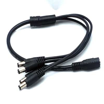 DC전원분배케이블 아답터 전원 분배선 1:4, CCTV ,전원 분배선, Adapter 분배선 5.5mm