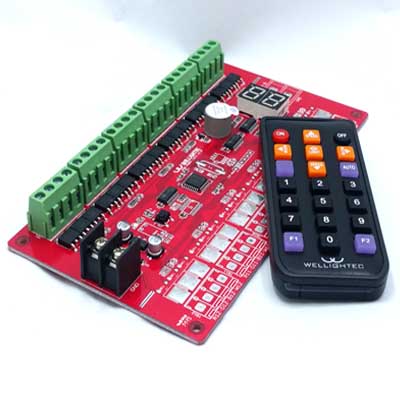 LED 컨트롤 12채널 리모콘 모드 선택 가능 3구 모듈 RGB 1채널당 250~300개 RGB 3구 사용 최대 가능 